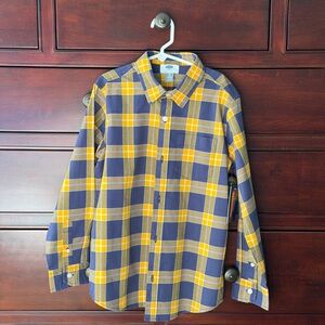 Old Navy Boy’s Casual Plaid Shirt in Blue and Yellow